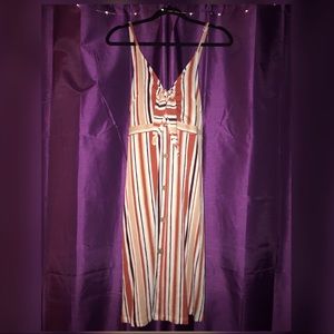 L Striped Multicolored Dress